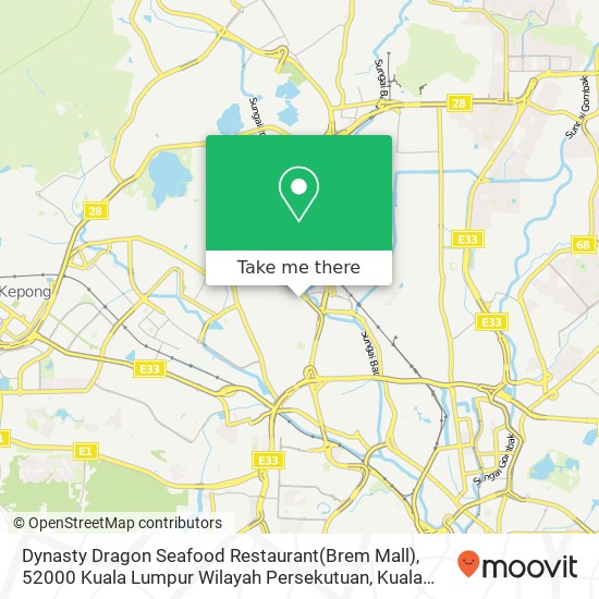 Dynasty Dragon Seafood Restaurant(Brem Mall), 52000 Kuala Lumpur Wilayah Persekutuan map