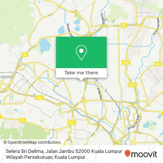 Peta Selera Sri Delima, Jalan Jambu 52000 Kuala Lumpur Wilayah Persekutuan