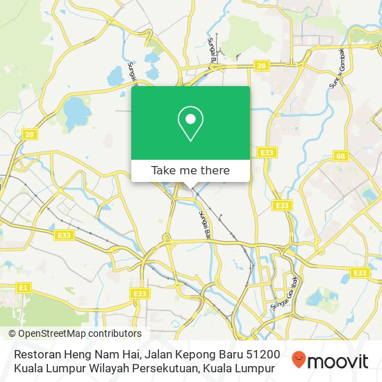 Peta Restoran Heng Nam Hai, Jalan Kepong Baru 51200 Kuala Lumpur Wilayah Persekutuan