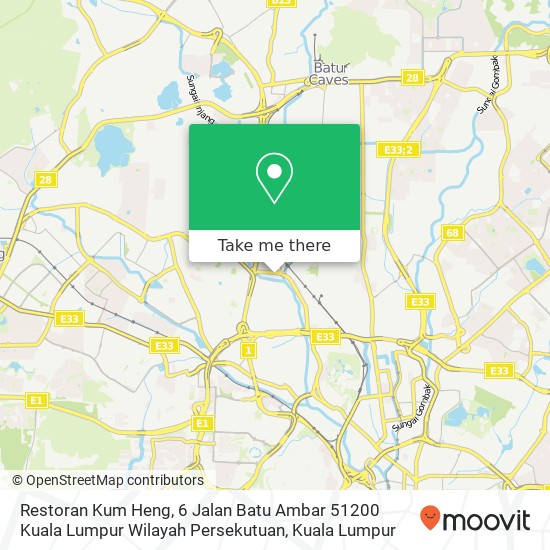 Peta Restoran Kum Heng, 6 Jalan Batu Ambar 51200 Kuala Lumpur Wilayah Persekutuan