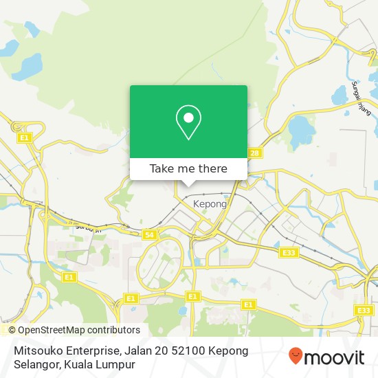 Mitsouko Enterprise, Jalan 20 52100 Kepong Selangor map