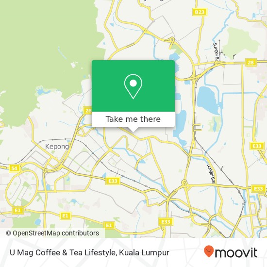 Peta U Mag Coffee & Tea Lifestyle, Jalan Rimbunan Raya 1 52100 Kuala Lumpur Wilayah Persekutuan