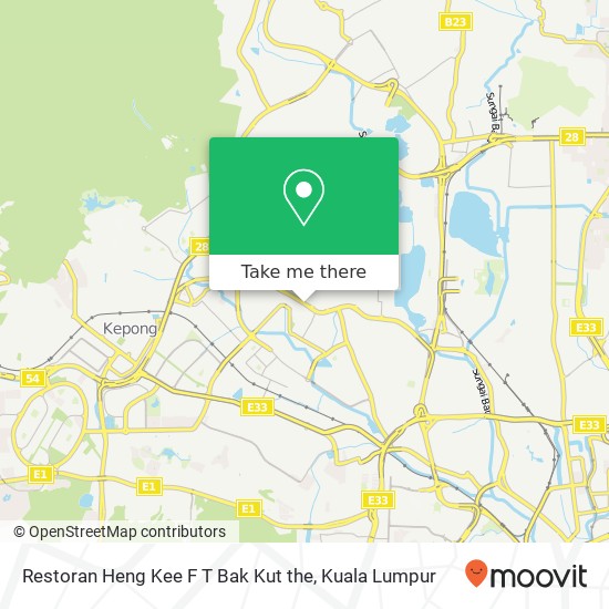 Peta Restoran Heng Kee F T Bak Kut the, Jalan Kepong 52000 Kuala Lumpur Wilayah Persekutuan