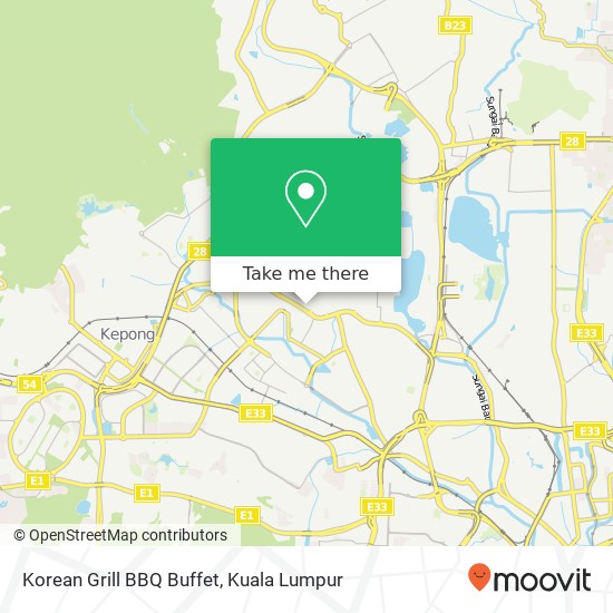 Peta Korean Grill BBQ Buffet, Jalan Rimbunan Raya 1 52100 Kuala Lumpur Wilayah Persekutuan