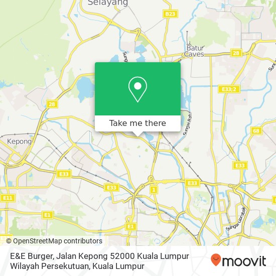 Peta E&E Burger, Jalan Kepong 52000 Kuala Lumpur Wilayah Persekutuan