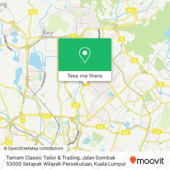 Peta Tamam Classic Tailor & Trading, Jalan Gombak 53000 Setapak Wilayah Persekutuan