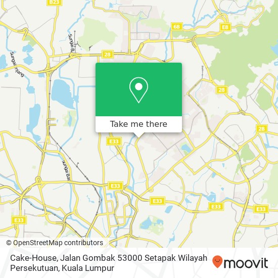 Peta Cake-House, Jalan Gombak 53000 Setapak Wilayah Persekutuan