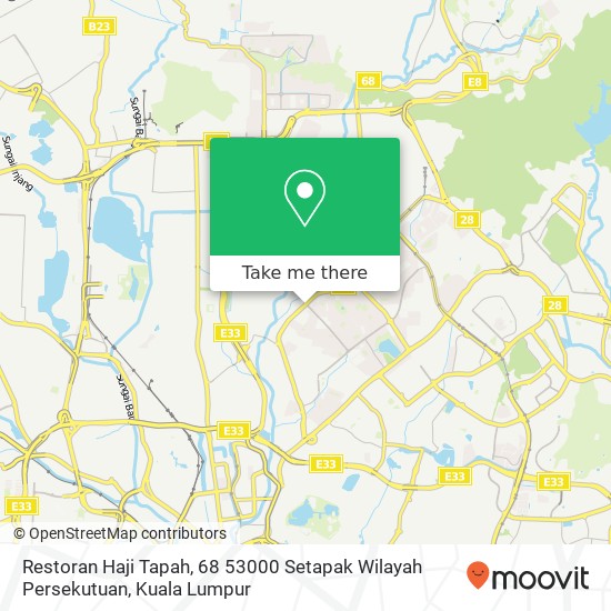 Peta Restoran Haji Tapah, 68 53000 Setapak Wilayah Persekutuan