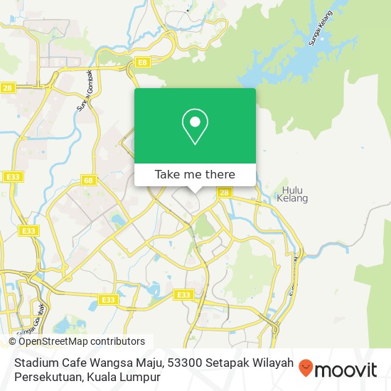 Peta Stadium Cafe Wangsa Maju, 53300 Setapak Wilayah Persekutuan