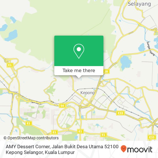 Peta AMY Dessert Corner, Jalan Bukit Desa Utama 52100 Kepong Selangor