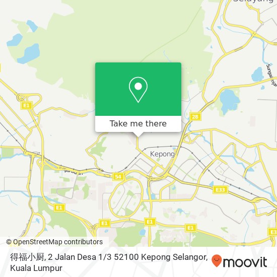 得福小厨, 2 Jalan Desa 1 / 3 52100 Kepong Selangor map