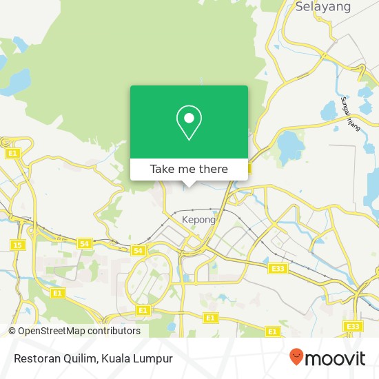 Peta Restoran Quilim, 62 Jalan 8 Kepong Selangor