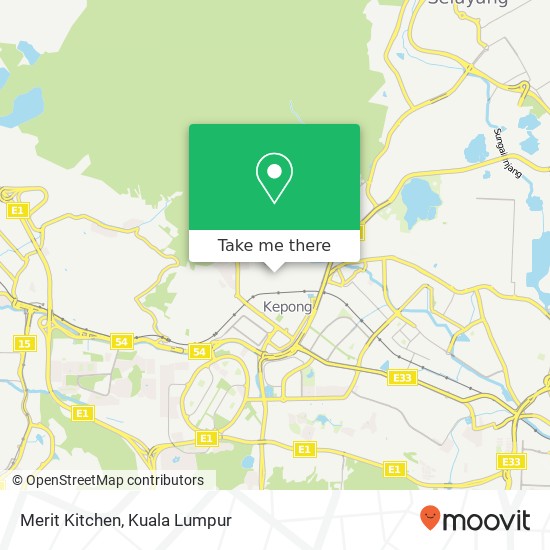 Merit Kitchen, Jalan E 1 / 2 52100 Kepong Selangor map