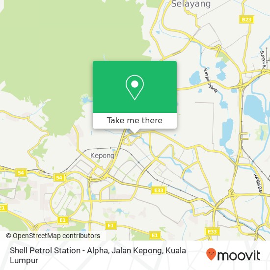 Peta Shell Petrol Station - Alpha, Jalan Kepong, 52100 Kuala Lumpur Wilayah Persekutuan