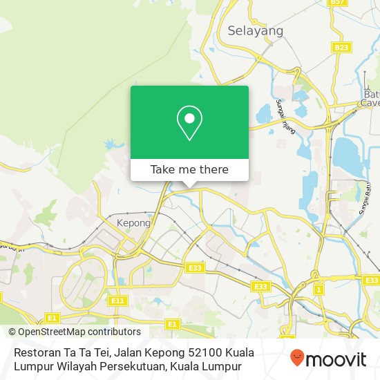 Restoran Ta Ta Tei, Jalan Kepong 52100 Kuala Lumpur Wilayah Persekutuan map