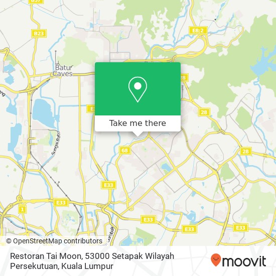 Peta Restoran Tai Moon, 53000 Setapak Wilayah Persekutuan