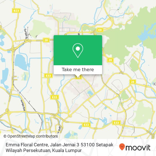 Peta Emma Floral Centre, Jalan Jernai 3 53100 Setapak Wilayah Persekutuan