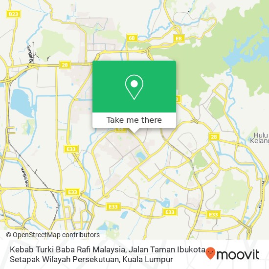 Peta Kebab Turki Baba Rafi Malaysia, Jalan Taman Ibukota Setapak Wilayah Persekutuan