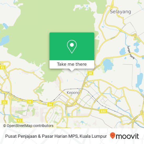 Peta Pusat Penjajaan & Pasar Harian MPS, Jalan Ehsan Utama 52100 Kepong Selangor