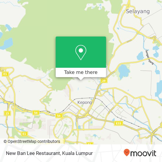 Peta New Ban Lee Restaurant, Jalan Ehsan Utama 52100 Kepong Selangor