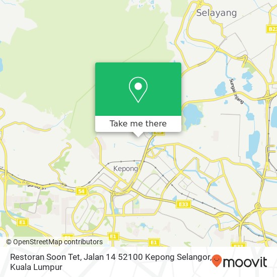 Peta Restoran Soon Tet, Jalan 14 52100 Kepong Selangor