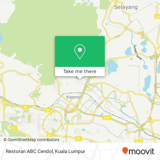 Peta Restoran ABC Cendol, 52100 Kepong Selangor