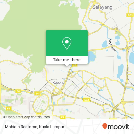 Peta Mohidin Restoran, Jalan 12 52100 Kepong Selangor