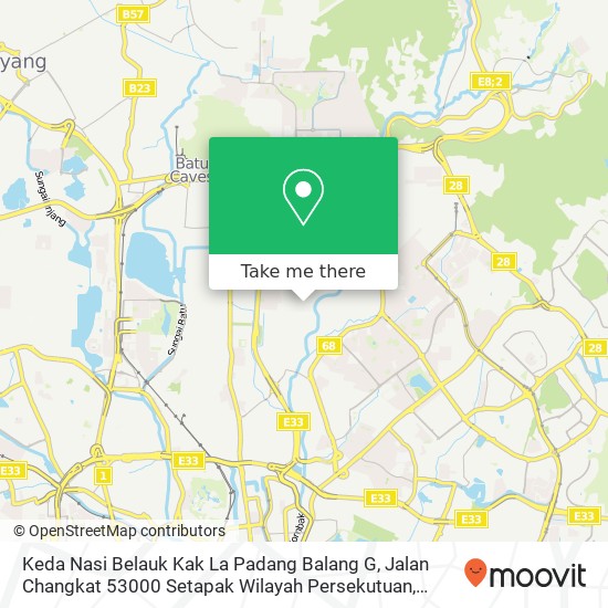 Keda Nasi Belauk Kak La Padang Balang G, Jalan Changkat 53000 Setapak Wilayah Persekutuan map