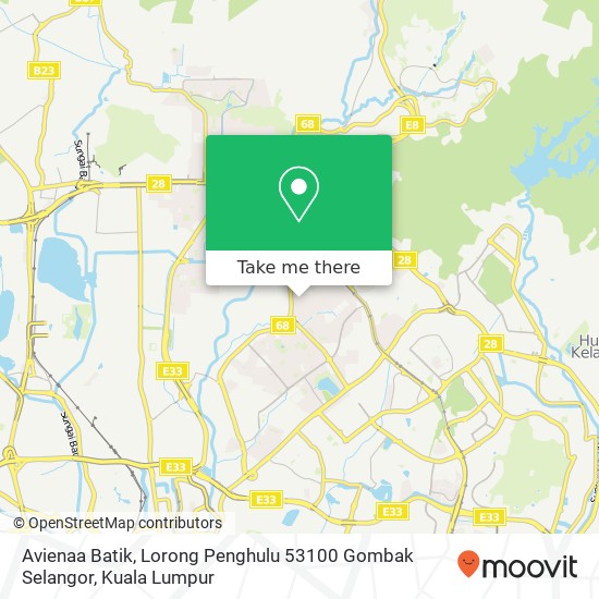 Avienaa Batik, Lorong Penghulu 53100 Gombak Selangor map