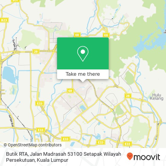 Butik RTA, Jalan Madrasah 53100 Setapak Wilayah Persekutuan map