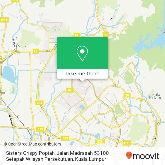 Peta Sisters Crispy Popiah, Jalan Madrasah 53100 Setapak Wilayah Persekutuan
