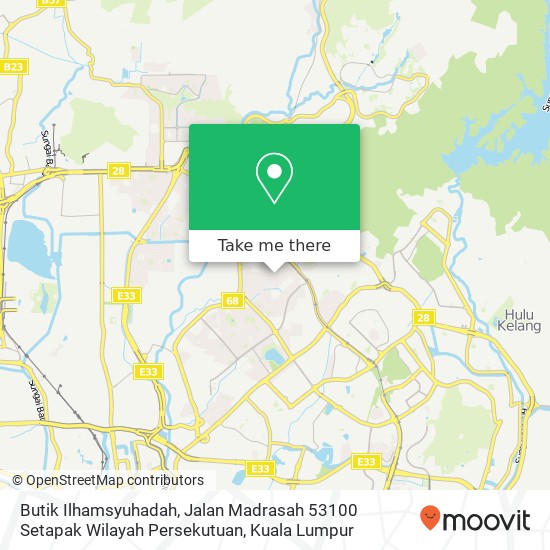 Peta Butik Ilhamsyuhadah, Jalan Madrasah 53100 Setapak Wilayah Persekutuan