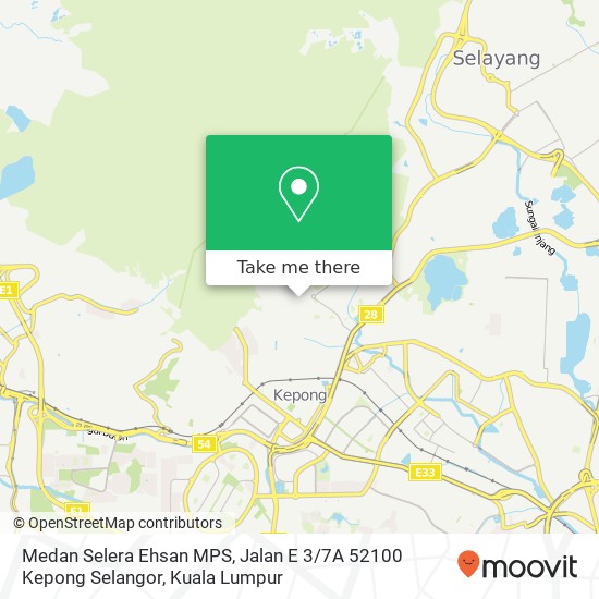 Peta Medan Selera Ehsan MPS, Jalan E 3 / 7A 52100 Kepong Selangor