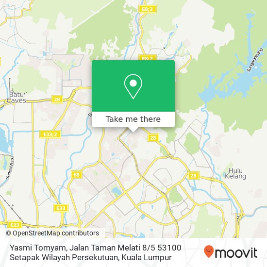 Peta Yasmi Tomyam, Jalan Taman Melati 8 / 5 53100 Setapak Wilayah Persekutuan