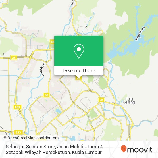 Peta Selangor Selatan Store, Jalan Melati Utama 4 Setapak Wilayah Persekutuan
