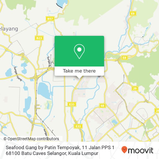 Peta Seafood Gang by Patin Tempoyak, 11 Jalan PPS 1 68100 Batu Caves Selangor