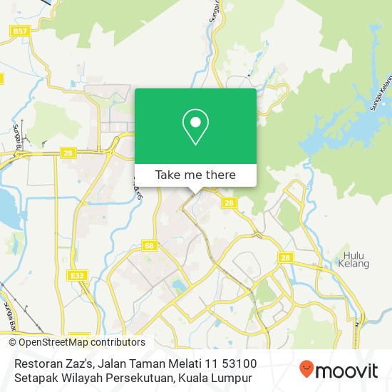 Peta Restoran Zaz's, Jalan Taman Melati 11 53100 Setapak Wilayah Persekutuan