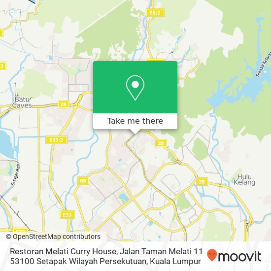 Peta Restoran Melati Curry House, Jalan Taman Melati 11 53100 Setapak Wilayah Persekutuan