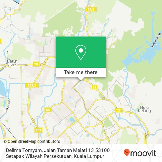 Peta Delima Tomyam, Jalan Taman Melati 13 53100 Setapak Wilayah Persekutuan