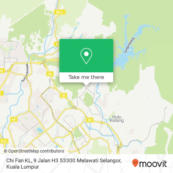 Peta Chi Fan KL, 9 Jalan H3 53300 Melawati Selangor