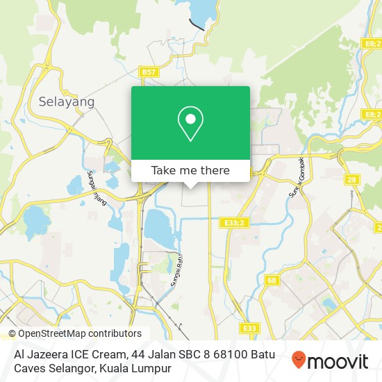 Al Jazeera ICE Cream, 44 Jalan SBC 8 68100 Batu Caves Selangor map