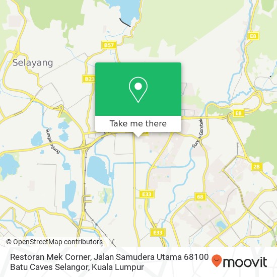 Restoran Mek Corner, Jalan Samudera Utama 68100 Batu Caves Selangor map