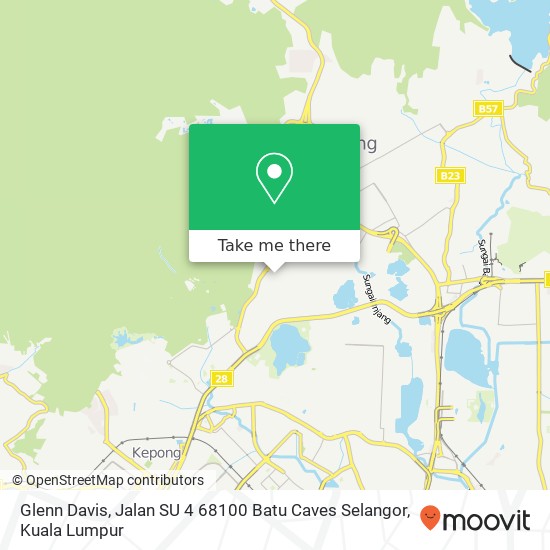 Peta Glenn Davis, Jalan SU 4 68100 Batu Caves Selangor