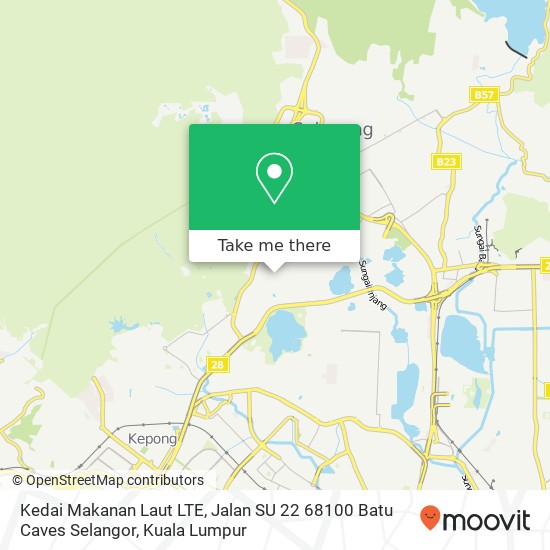 Kedai Makanan Laut LTE, Jalan SU 22 68100 Batu Caves Selangor map