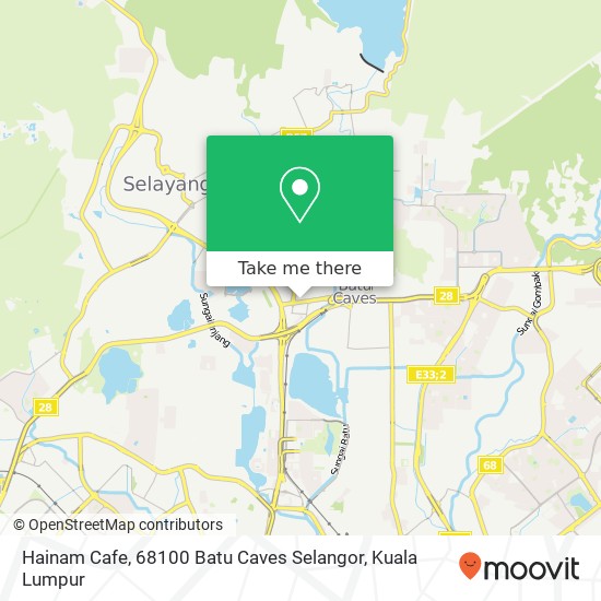 Peta Hainam Cafe, 68100 Batu Caves Selangor