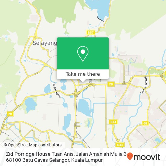 Zid Porridge House Tuan Anis, Jalan Amaniah Mulia 3 68100 Batu Caves Selangor map