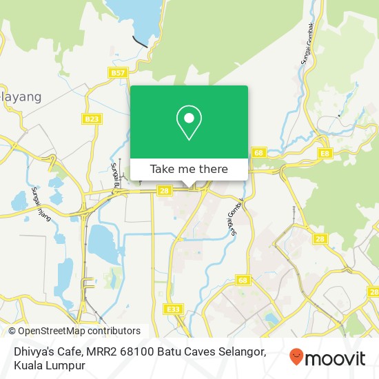 Peta Dhivya's Cafe, MRR2 68100 Batu Caves Selangor