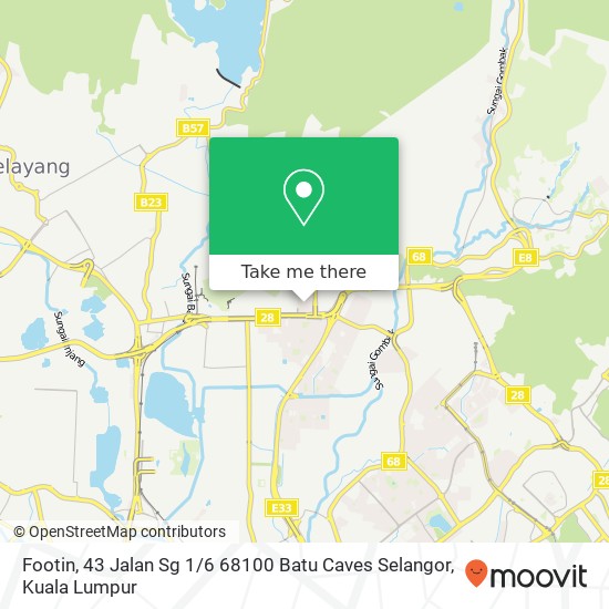 Footin, 43 Jalan Sg 1 / 6 68100 Batu Caves Selangor map