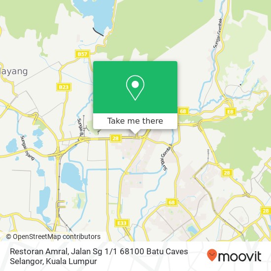 Peta Restoran Amral, Jalan Sg 1 / 1 68100 Batu Caves Selangor