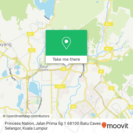 Peta Princess Nation, Jalan Prima Sg 1 68100 Batu Caves Selangor